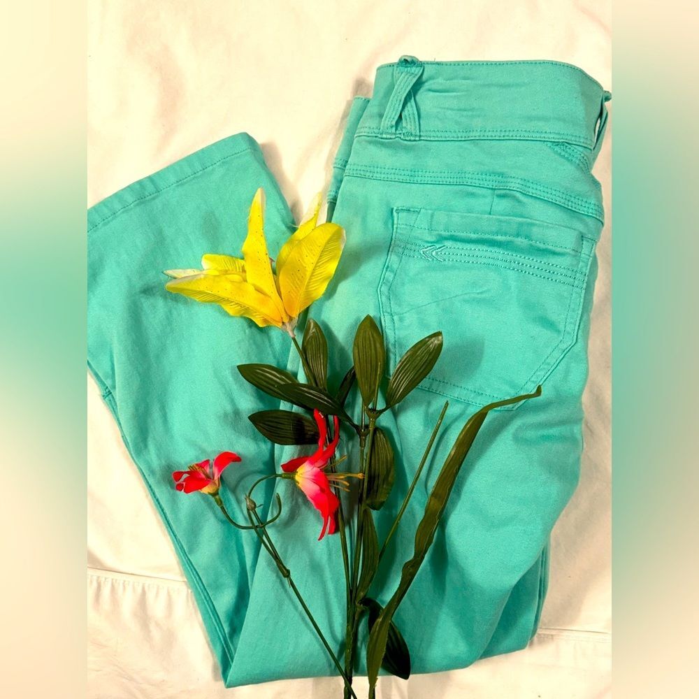 Rewind mint colored cropped pants with pockets!